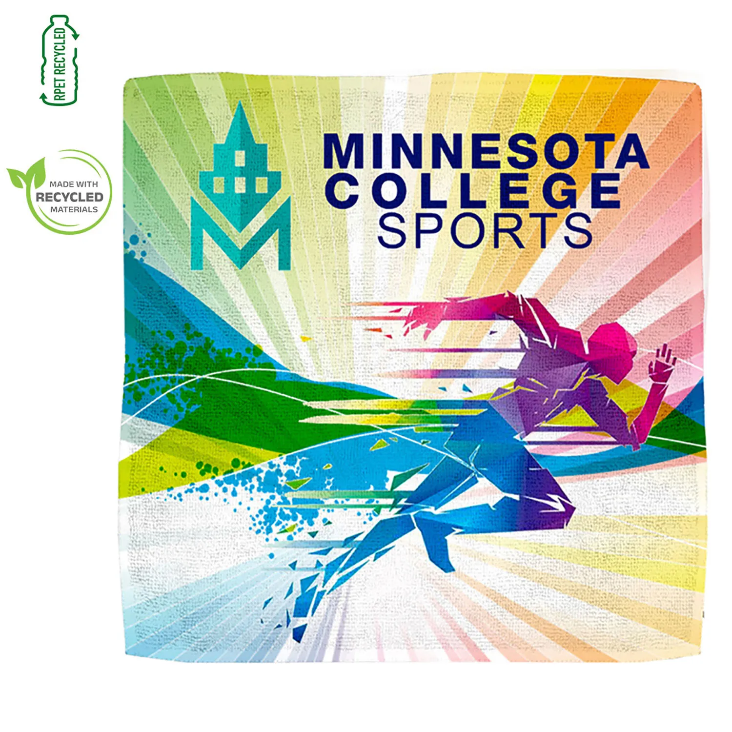 Microfiber Sports Towel Recycled RPET Sublimation - 12 x 12 in