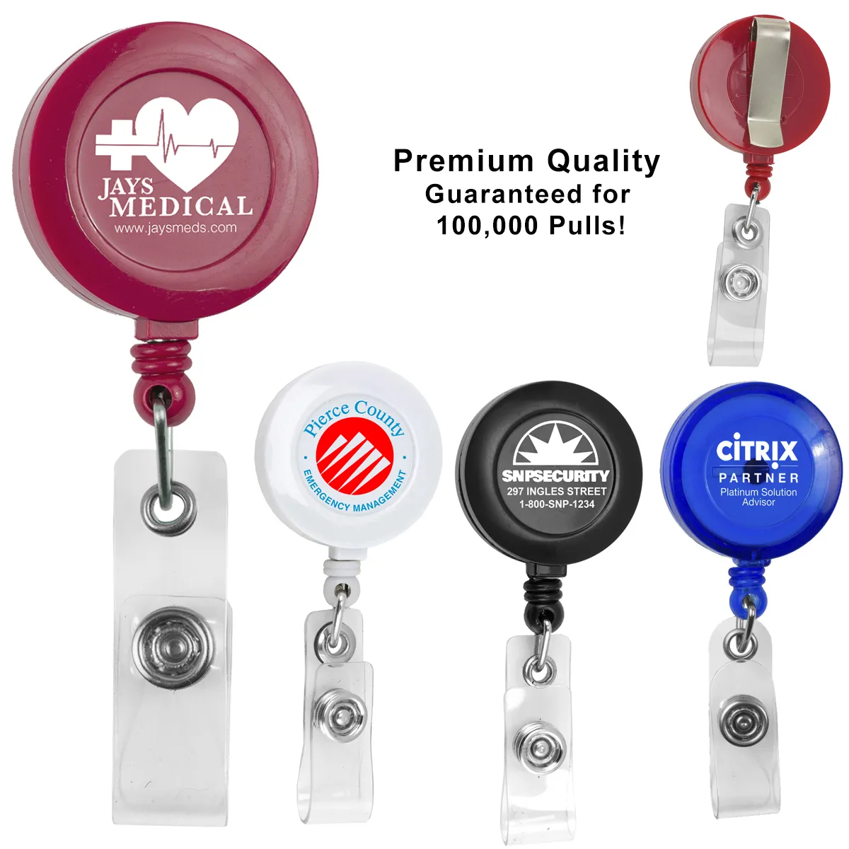 Badge Reel Retractable Round Metal Clip 30 Inch - 1.25 in