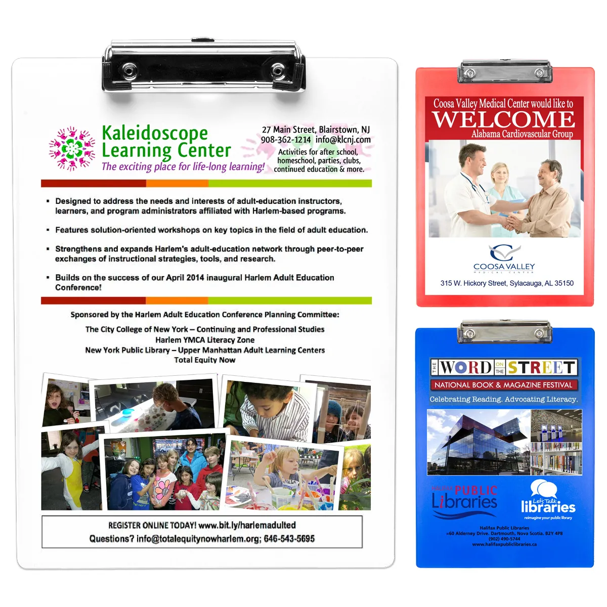 Letter Size Clipboard Full Color Polystyrene Metal - 9 x 12 in