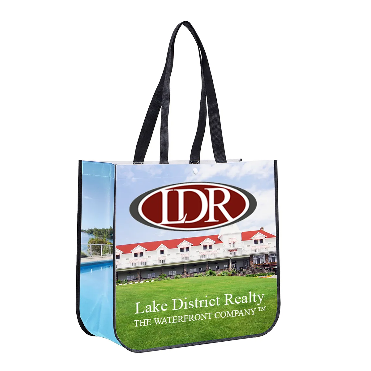 Non-Woven Tote Bag Full Color Laminated Wrap - 15.75 x 14.5 in