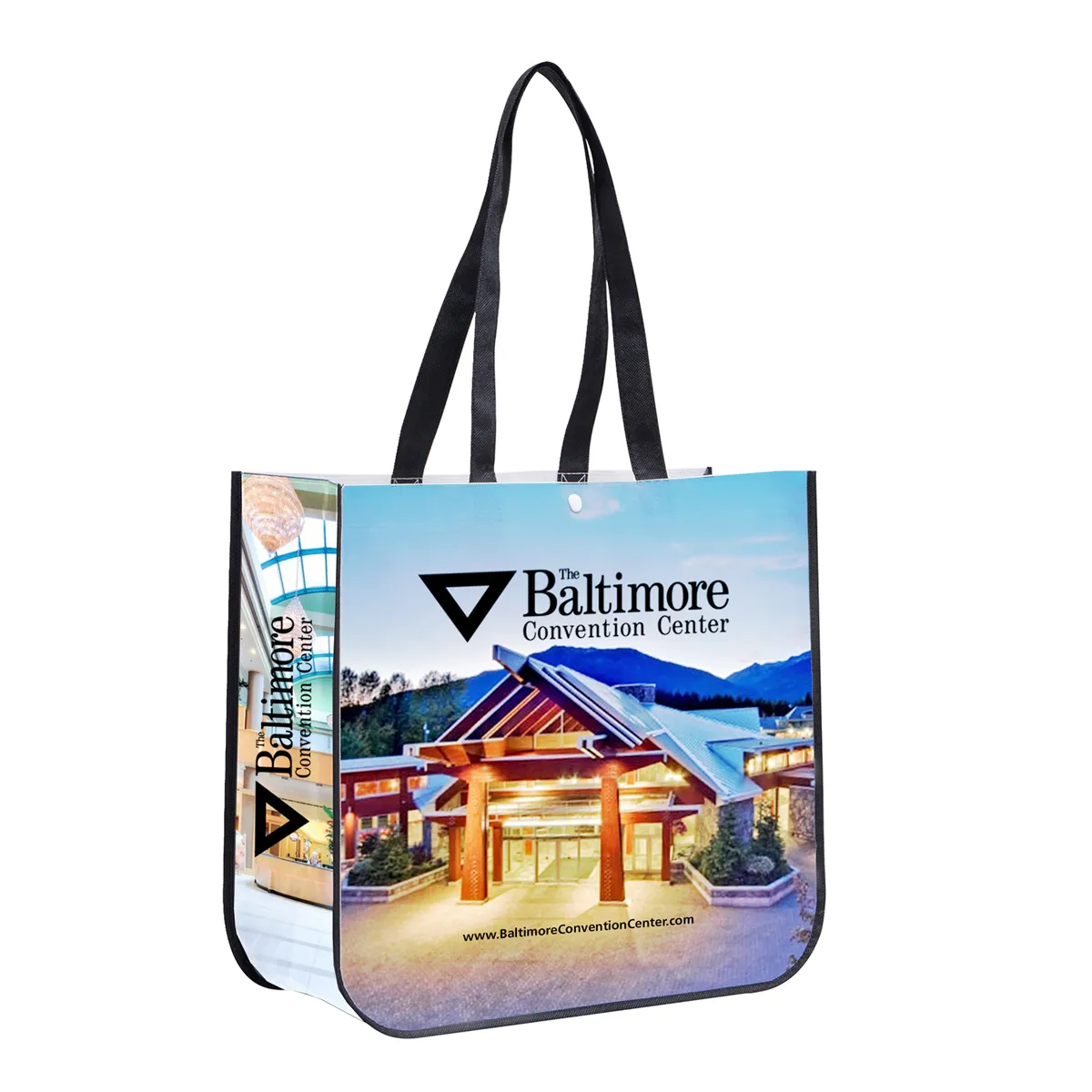 Non-Woven Tote Bag Full Color Laminated Wrap - 15.75 x 14.5 in - product view 2