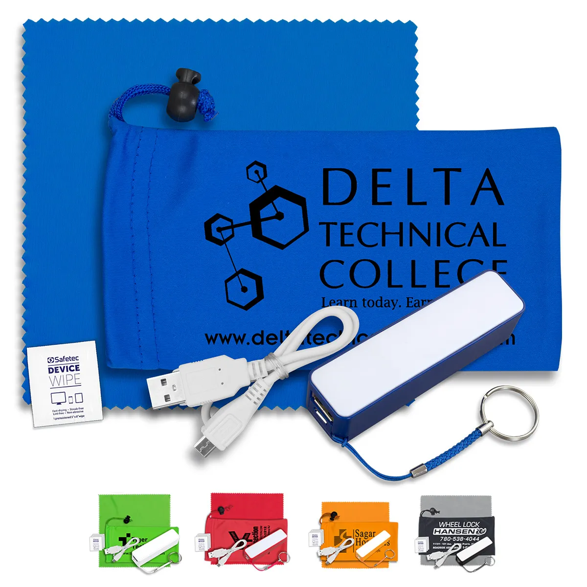 Mobile Tech Power Bank Kit Microfiber Cinch Pack - 3.5 x 7 in