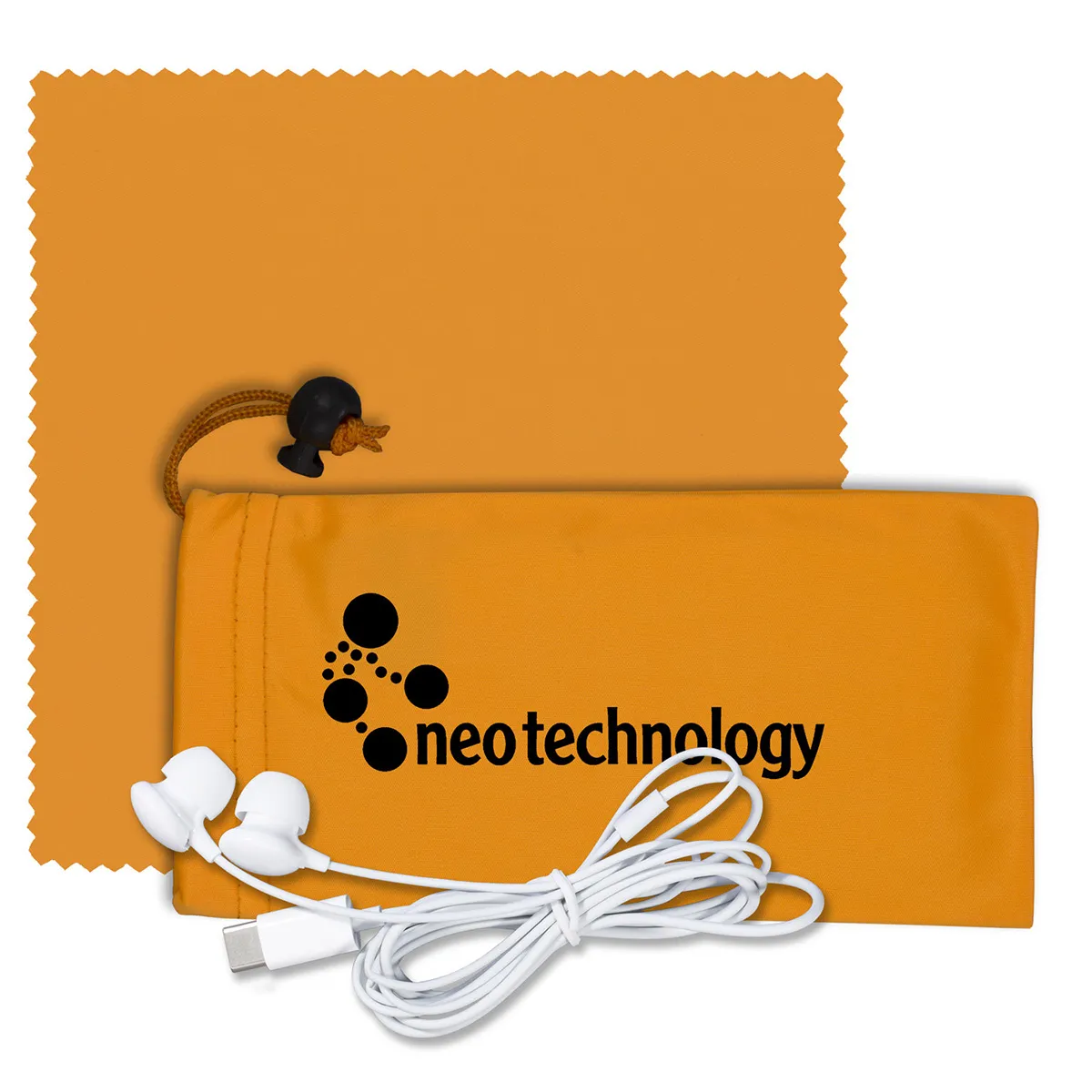 Mobile Tech Earbud Kit Microfiber Cloth Cinch - 3.5 x 7 in - product view 2