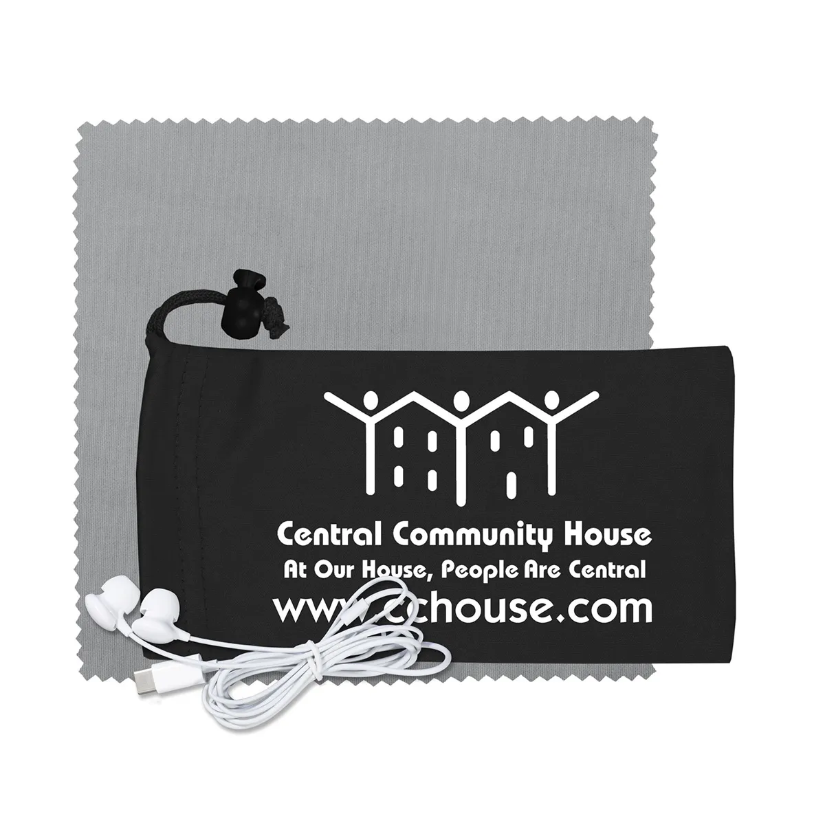 Mobile Tech Earbud Kit Microfiber Cloth Cinch - 3.5 x 7 in - product view 3