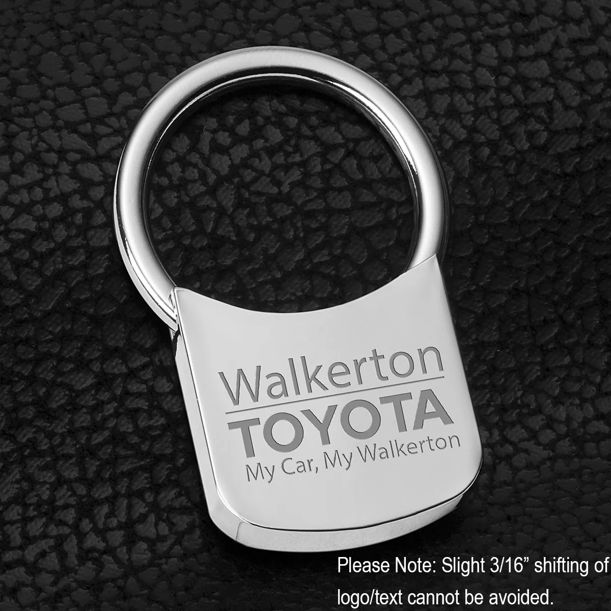 Metal Keychain Laser Engraved Chrome Zinc Alloy - 1.1 x 1.9 in