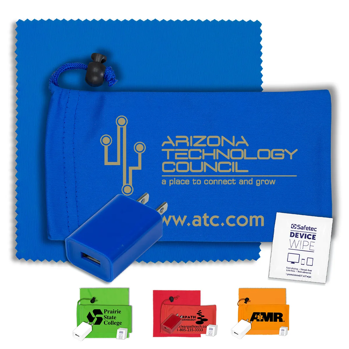 Mobile Tech Wall Charger Kit UL Listed Microfiber - 3.5 x 7 in