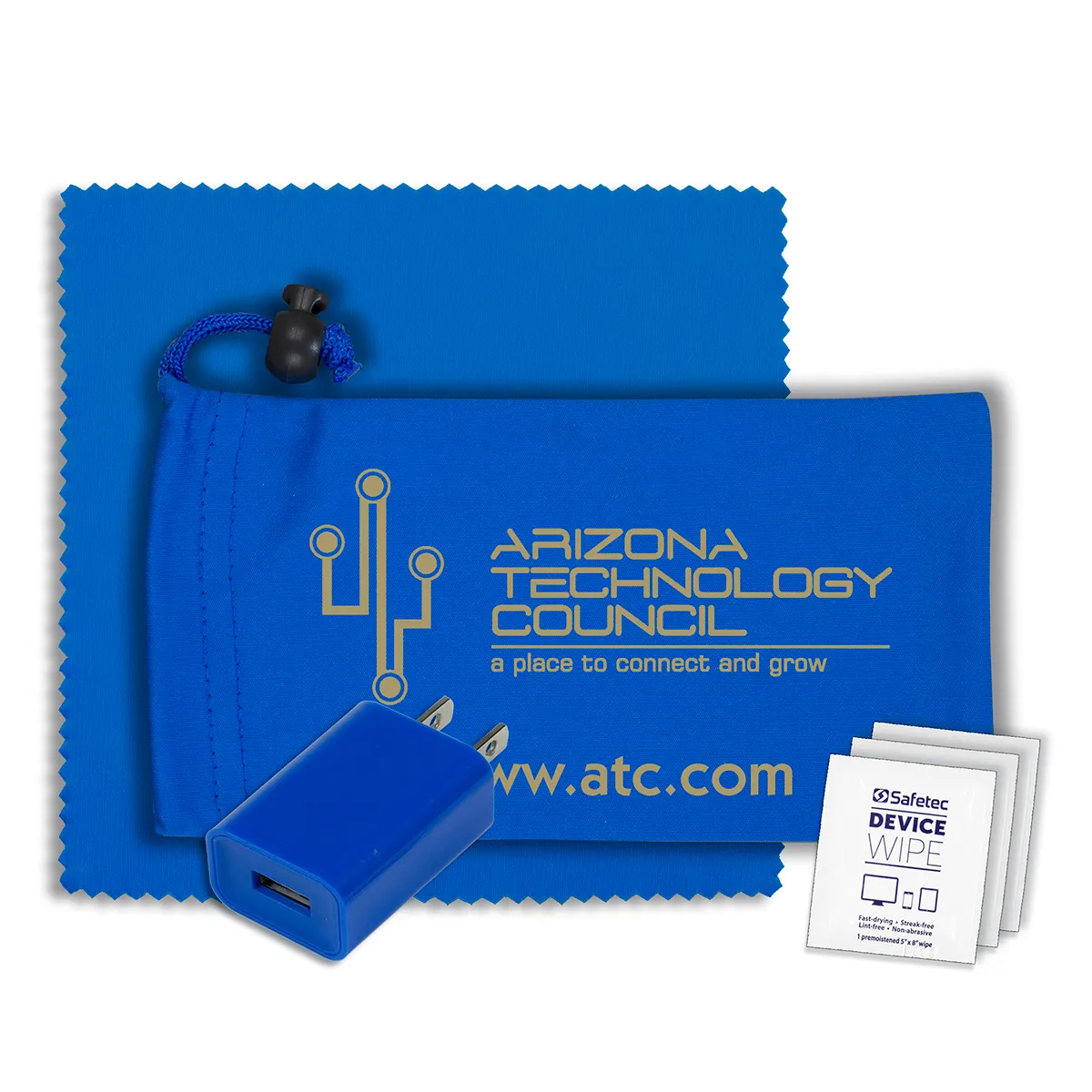 Mobile Tech Wall Charger Kit UL Listed Microfiber - 3.5 x 7 in - product view 2