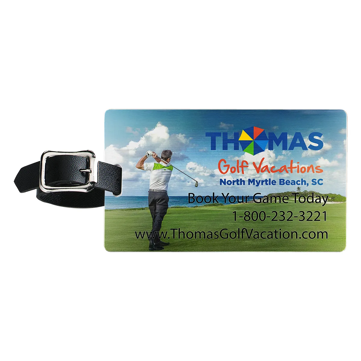 Brushed Aluminum Luggage Tag with Slip-In Pocket Full Color - 4.25 x 2.5 in