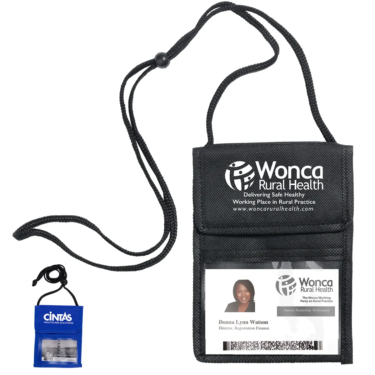 Tradeshow Badge Holder 5 Function Non-Woven Neck Wallet - 5.38 x 7.25 in