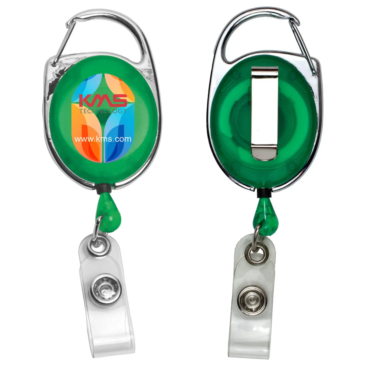 Carabiner Badge Reel Full Color Imprint 30 Inch Cord - 2 x 1.38 in - product view 3