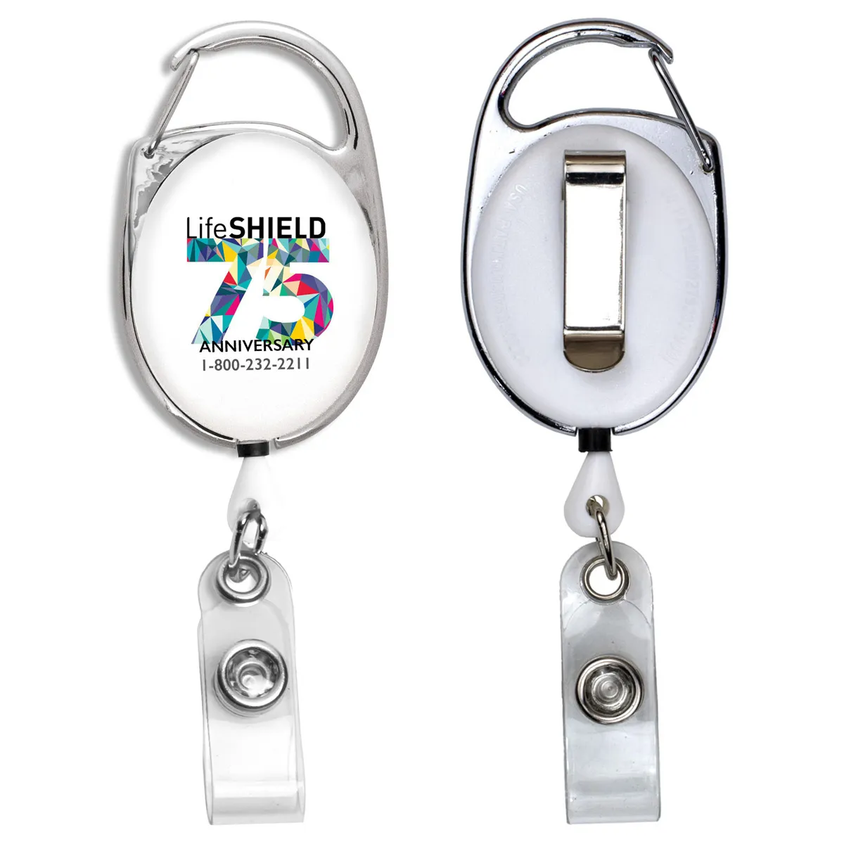 Carabiner Badge Reel Full Color Imprint 30 Inch Cord - 2 x 1.38 in - product view 10