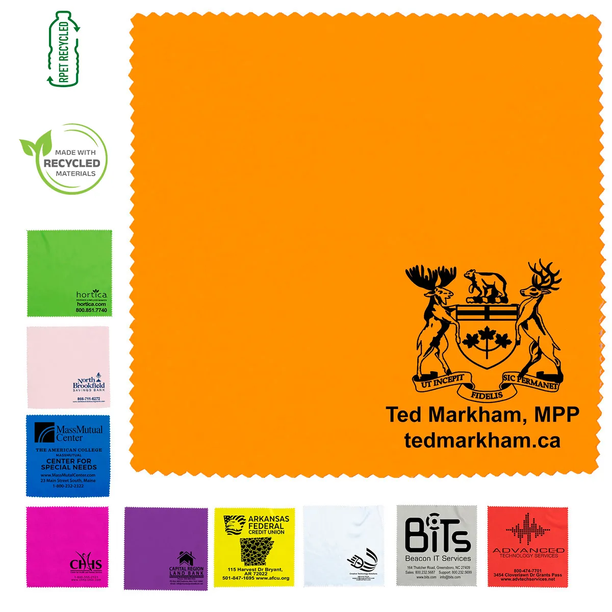 Microfiber Cleaning Cloth Recycled RPET Screen - 6 x 6 in