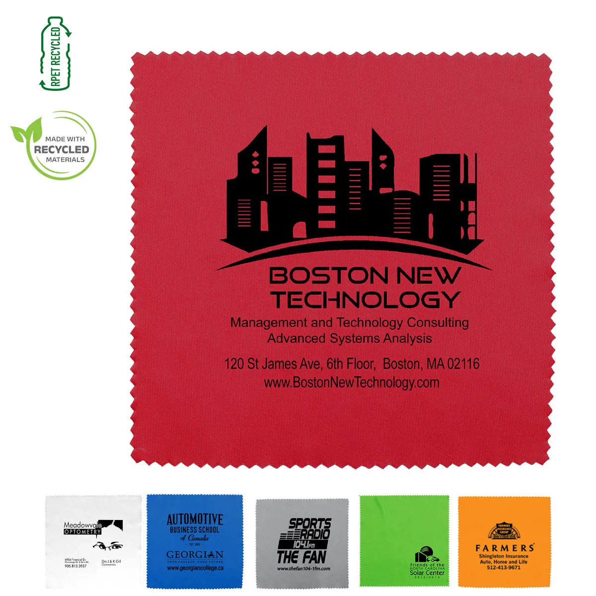 Microfiber Cleaning Cloth XL Recycled RPET Screen - 8 x 8 in