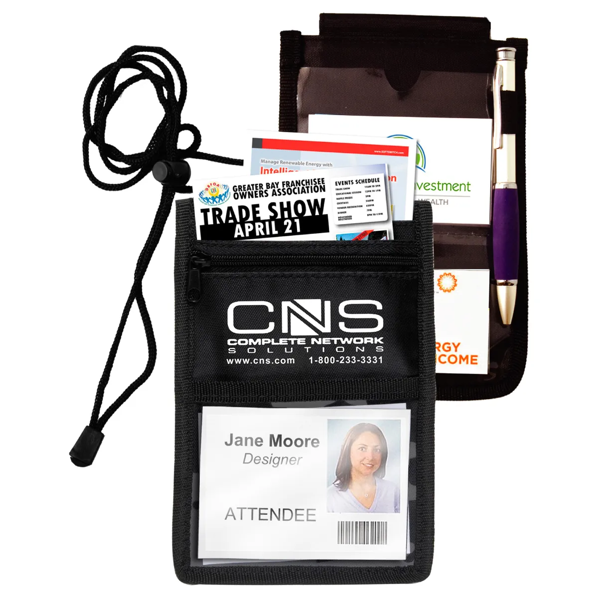 Badge Holder 8 Function Travel Passport Neck Wallet - 5 x 7 in