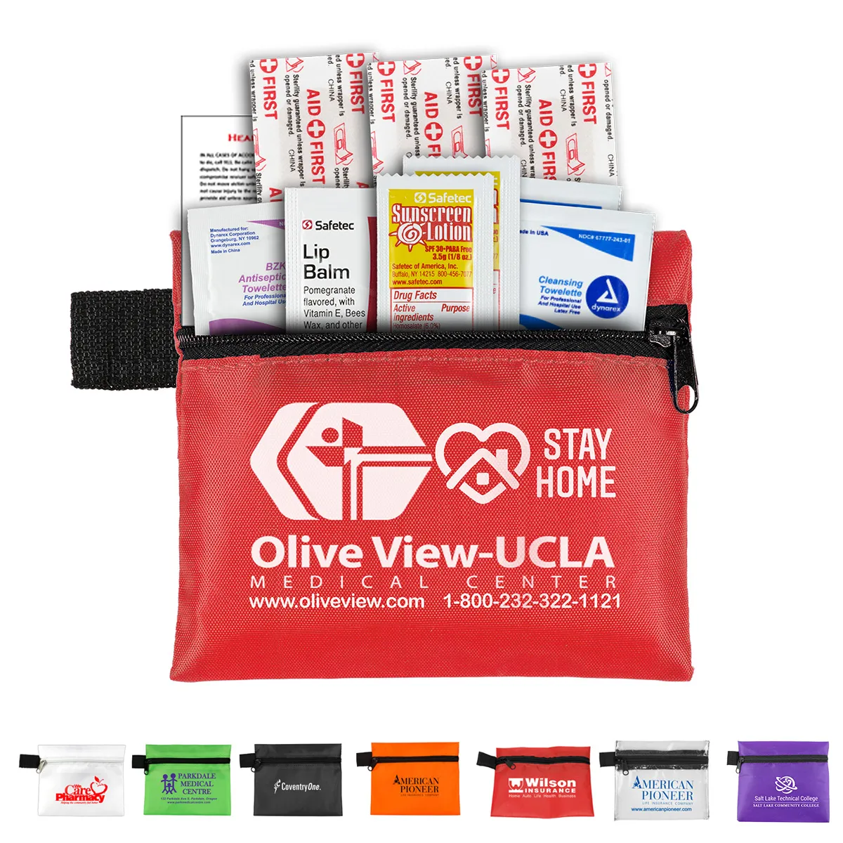 First Aid Kit 10 Piece Sunscreen Lip Balm Zipper - 5 x 4.25 in