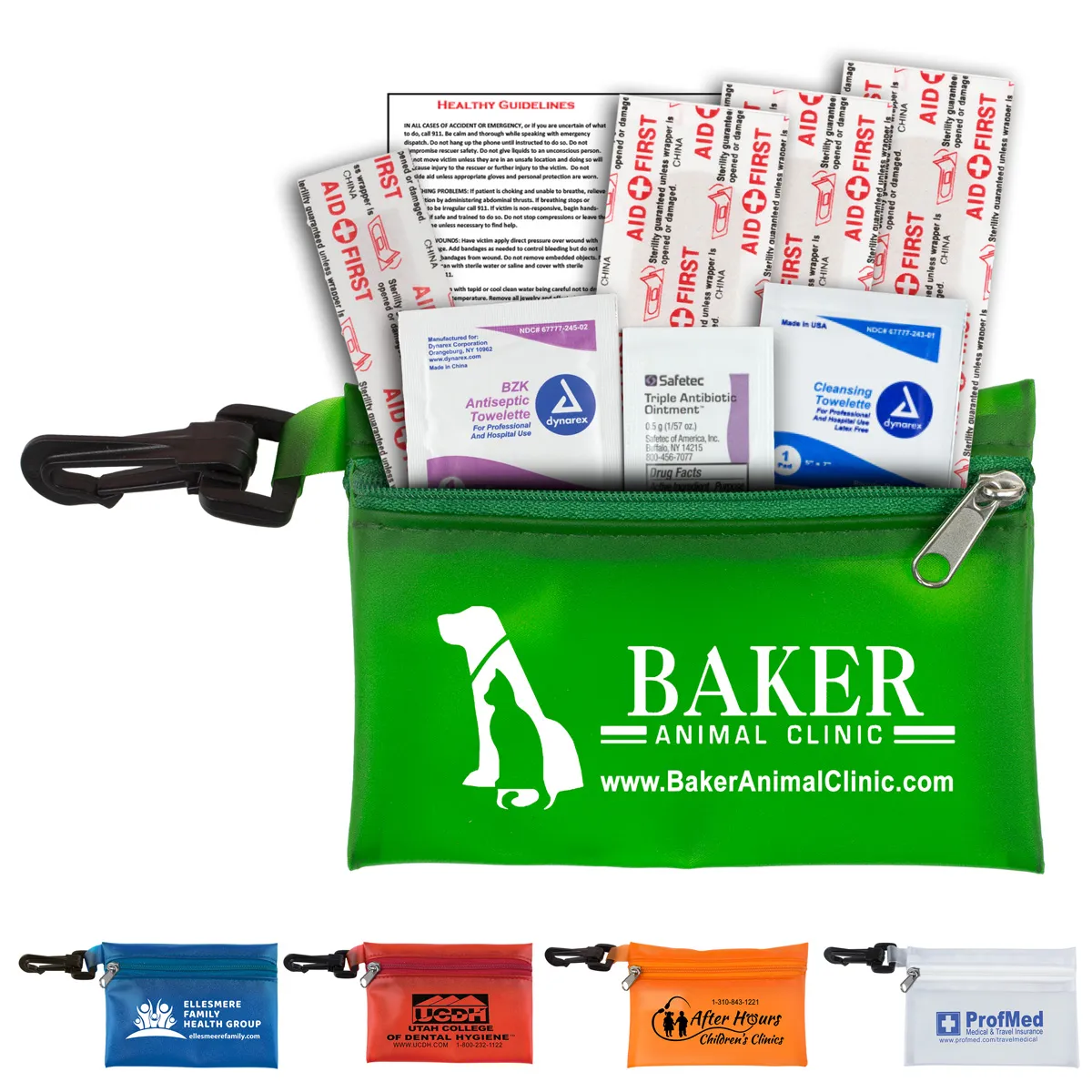 First Aid Kit 8 Piece Translucent Antibiotic Ointment - 4.9 x 3.5 in