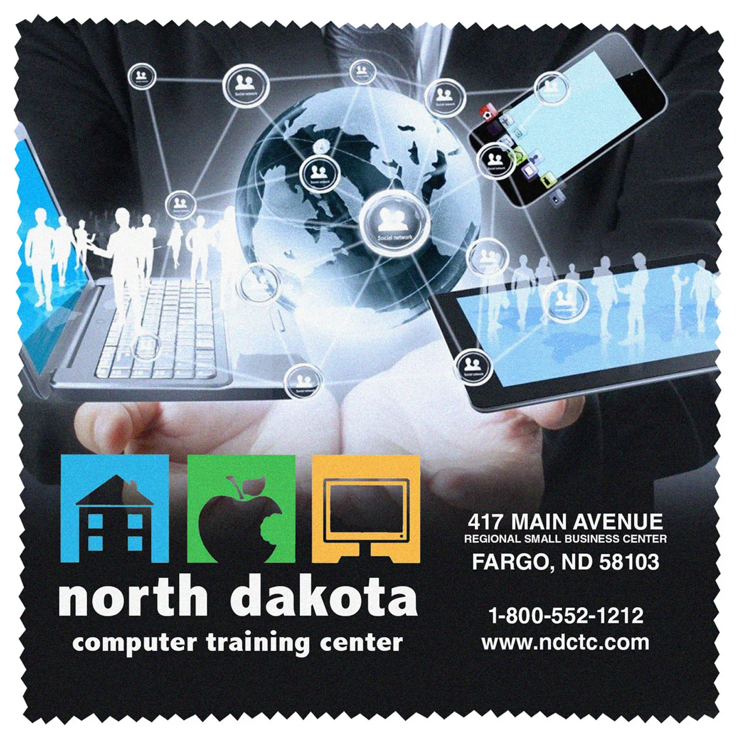 Microfiber Cloth Screen Cleaner Full Color Import - 12 x 8 in