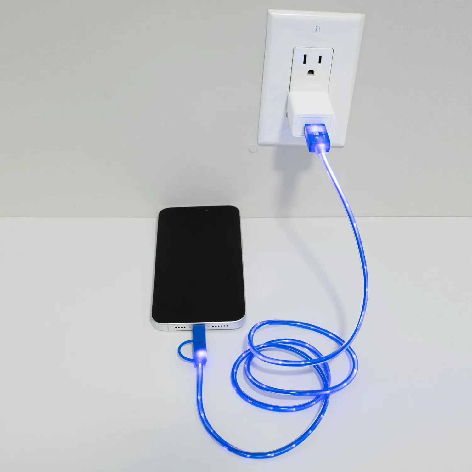 Phone Charging Cable 3-in-1 LED Lighted Type C Adapter - 40 in - product view 21