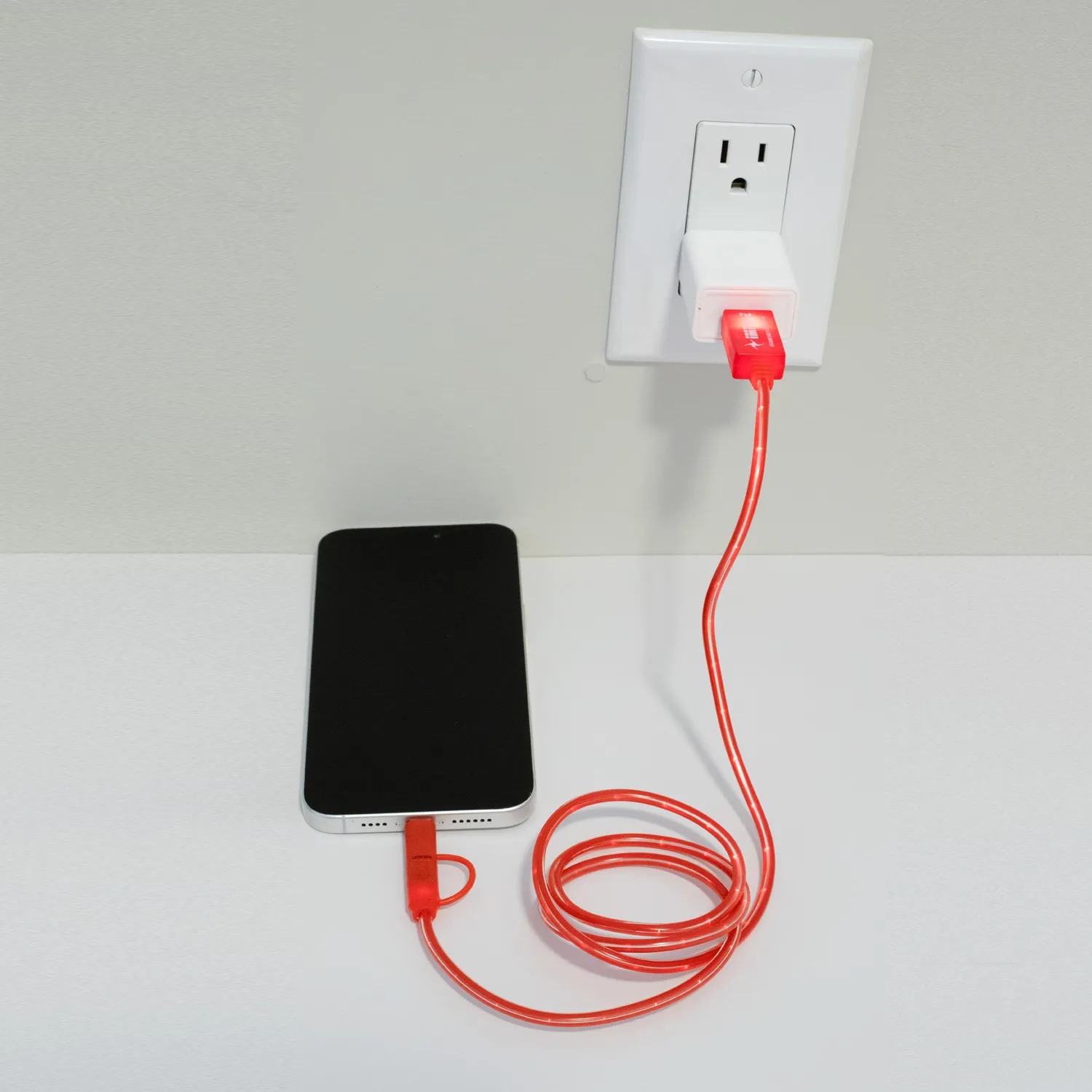 Phone Charging Cable 3-in-1 LED Lighted Type C Adapter - 40 in - product view 22