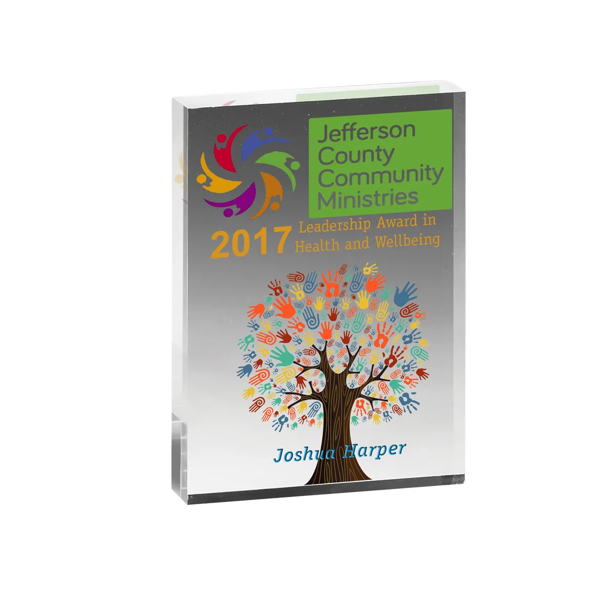 Rectangle Acrylic Paperweight Full Color Print - 5 x 7 in - product view 2