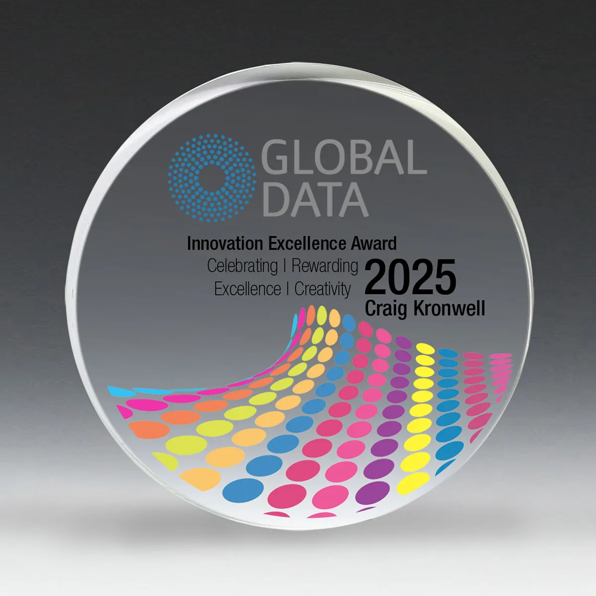 Round Acrylic Paperweight Full Color PhotoImage - 4 in