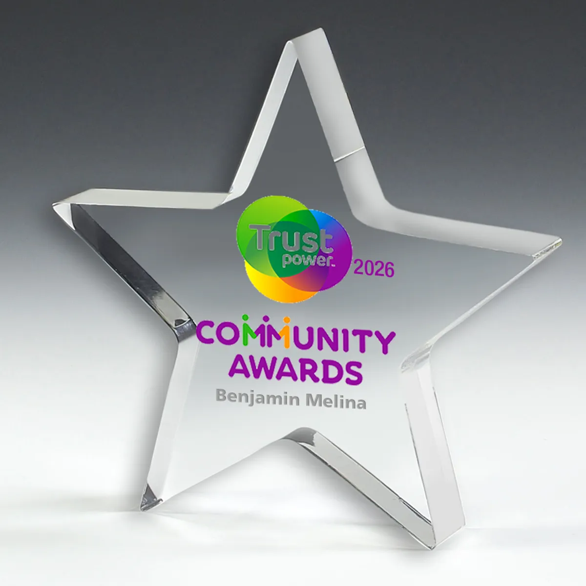 PhotoImage® Star Paperweight - 5” x 5” x 1/2” - product view 1