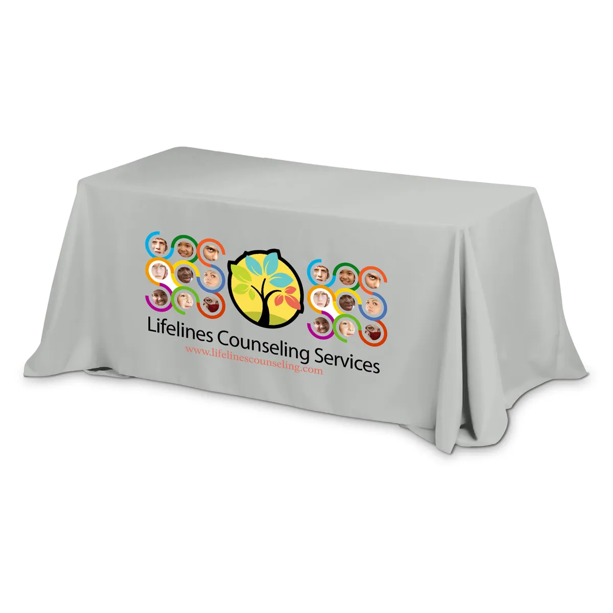 Table Cover 3-Sided Polyester Full Color Print - 8 ft - product view 2