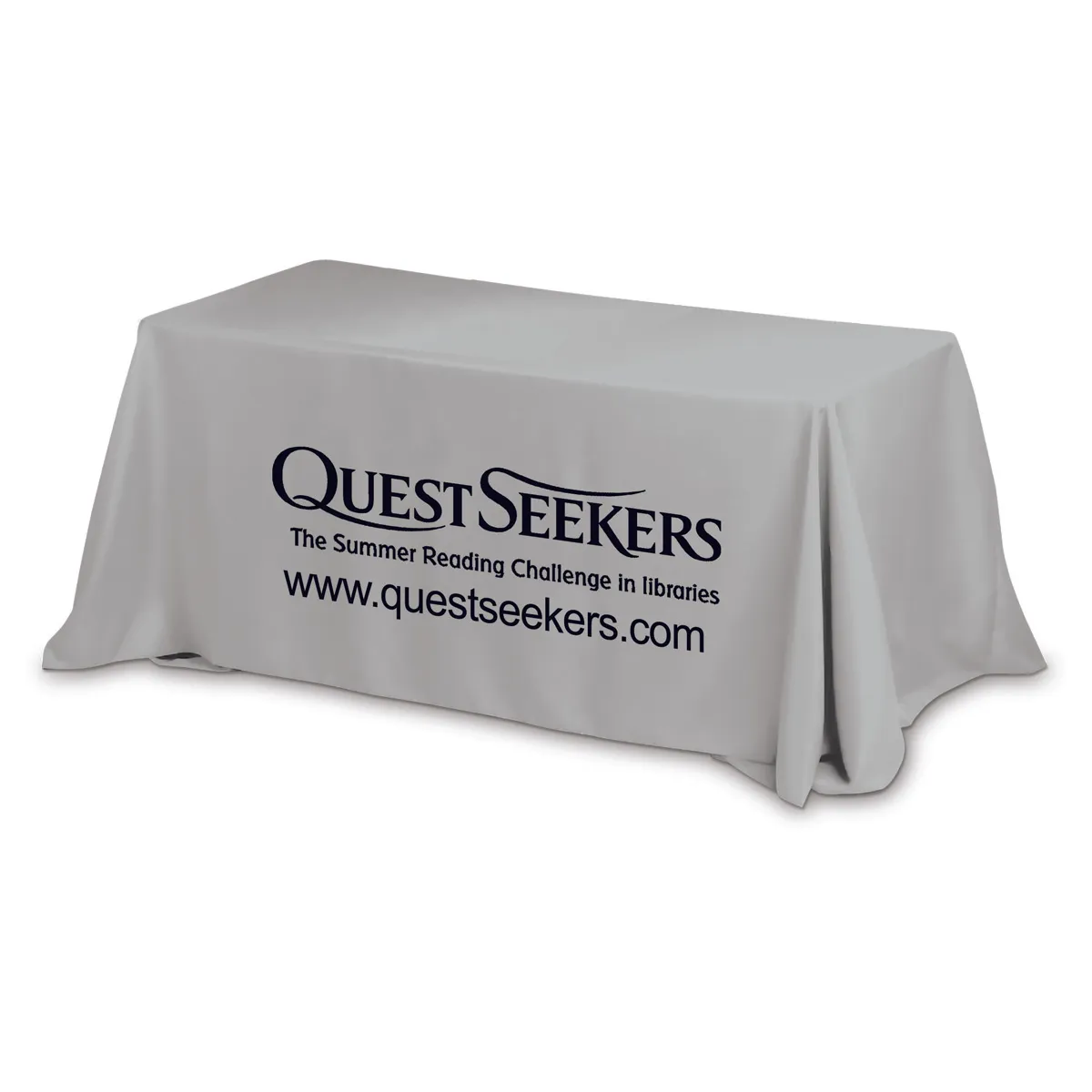 Table Cover 3-Sided Economy Polyester One Color - 6 ft - product view 3