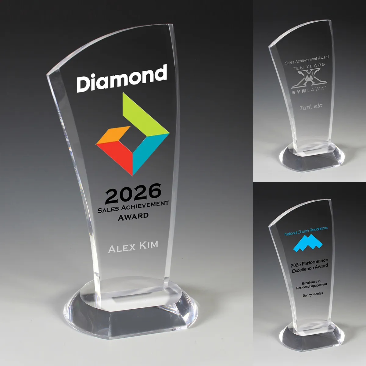 Progressive Award Clear Acrylic Large Imprint - 4.75 x 9.5 in