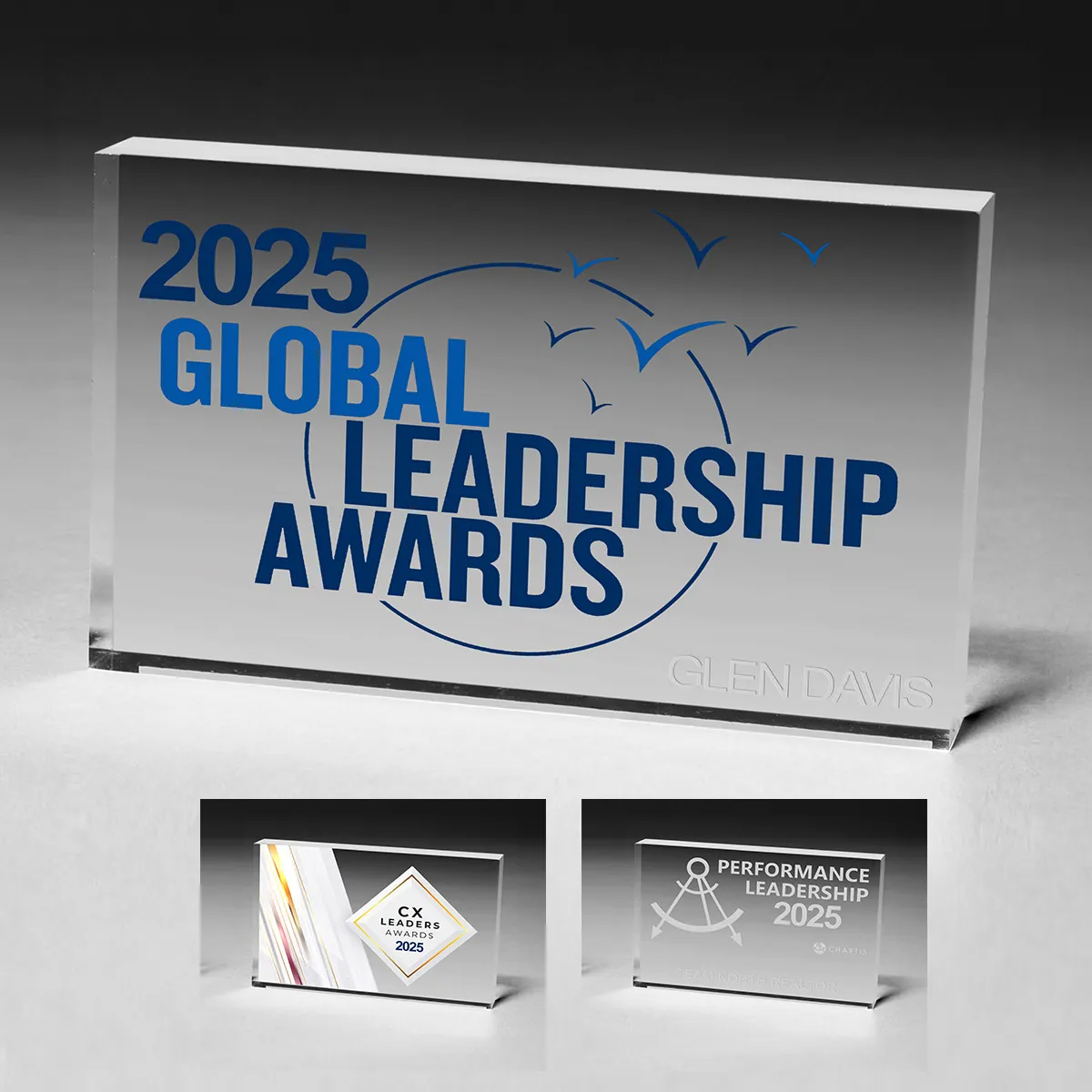 Acrylic Paperweight Rectangle Medium Clear - 3 x 5 x 0.5 in