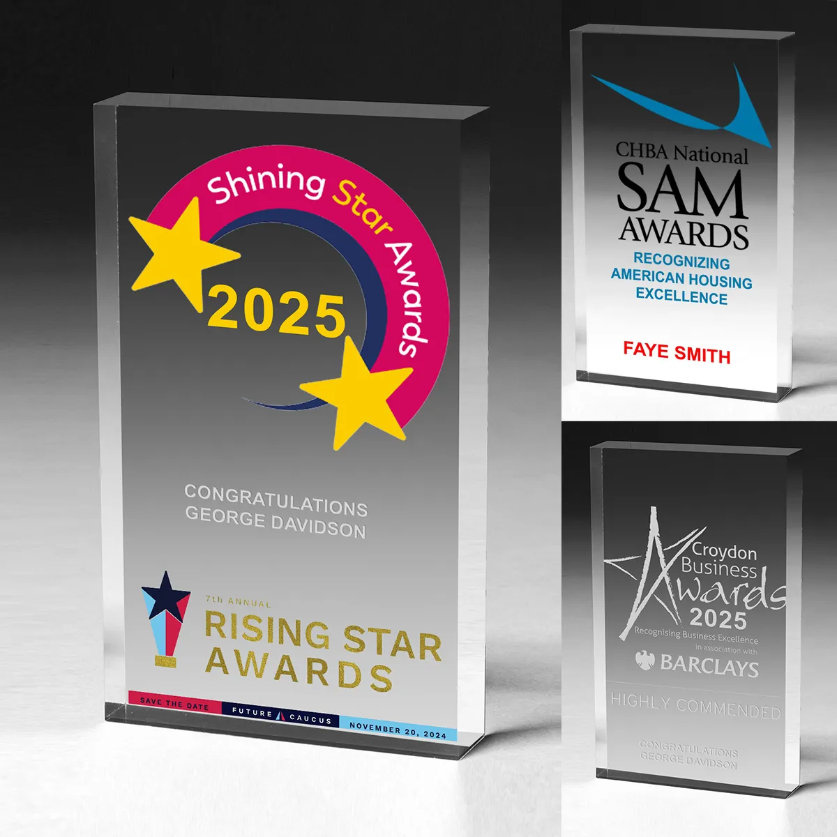 Acrylic Paperweight Rectangle Large Clear - 4 x 6 x 0.5 in