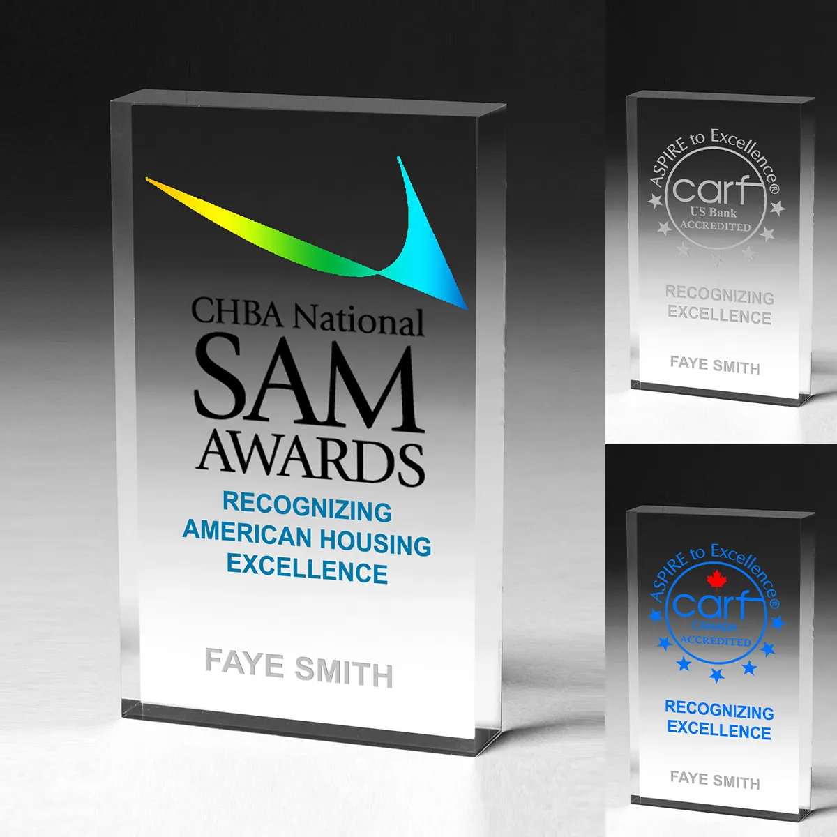 Acrylic Paperweight Rectangle Large Thick - 4 x 6 x 0.75 in