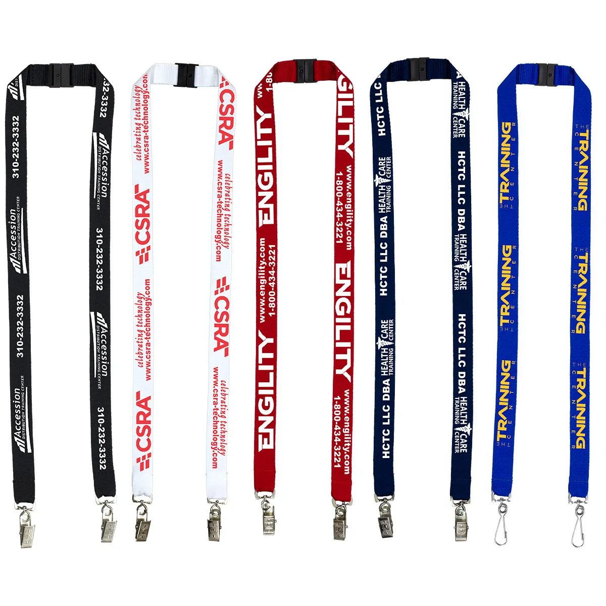 Custom Lanyards Dual Attachment Polyester - 18 in (0.75 in)