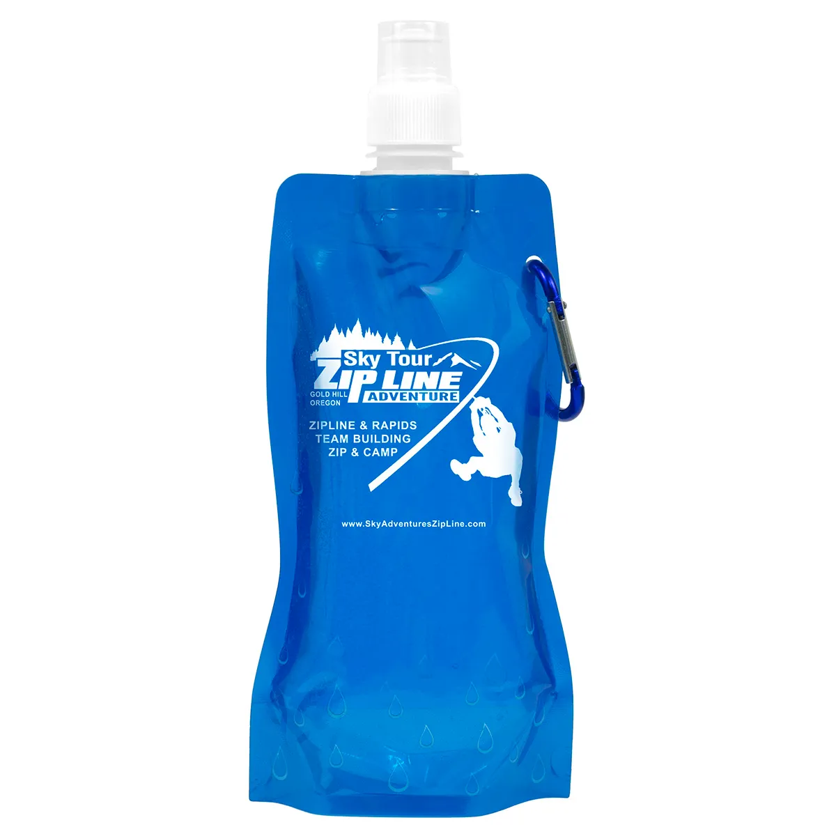 Foldable Water Bottle Polyethylene Carabiner - 18 oz - product view 3