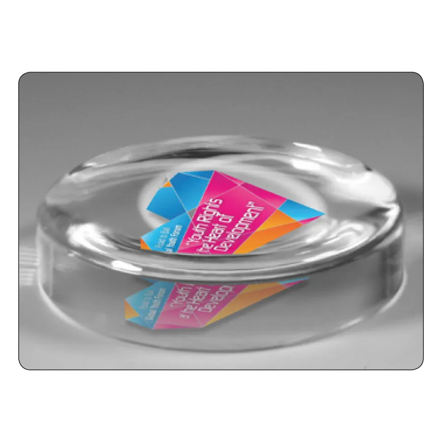 Round Glass Paperweight Prestige Acrylic - 2 7/8 in - product view 4