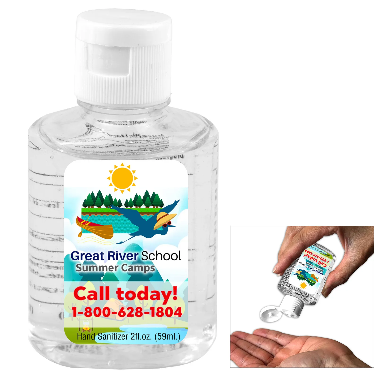 "SABPALl L" 2.0 oz Hand Sanitizer Antibacterial Gel in Flip Top Squeeze Bottle - product view 1