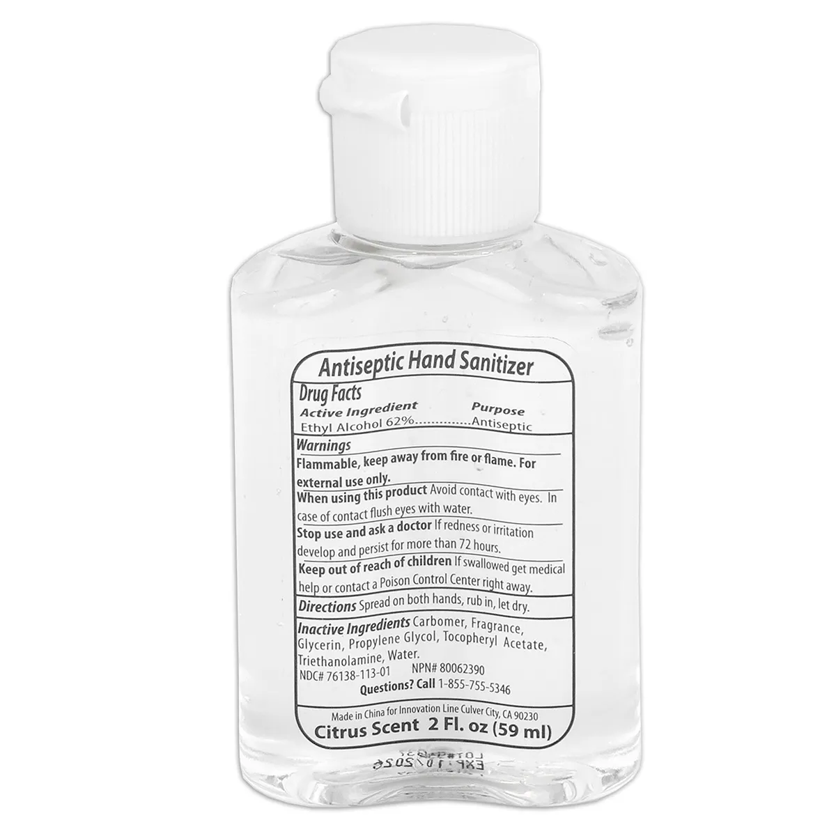 Hand Sanitizer Gel Citrus Scented Flip-Top - 2 oz - product view 3