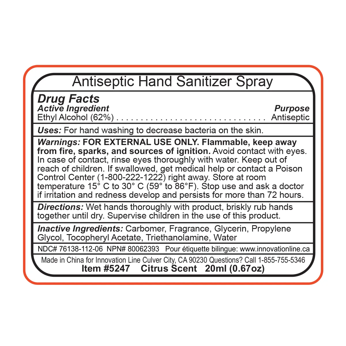 Hand Sanitizer Spray Credit Card Full Color Print - 20 ml - product view 8