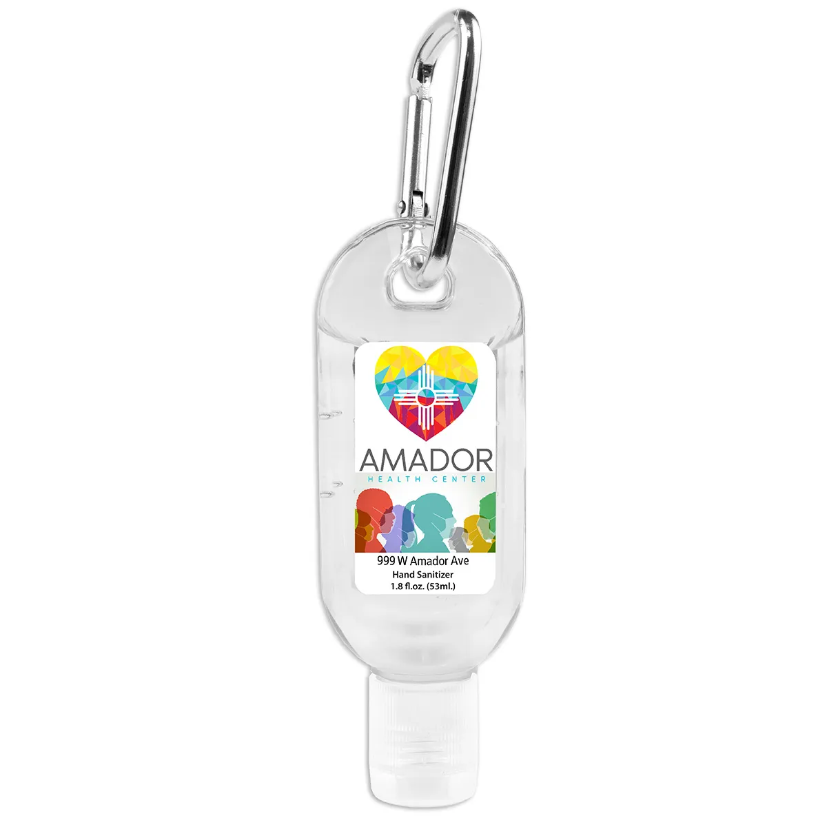 Hand Sanitizer Gel Carabiner Full Color Print - 1.8 oz