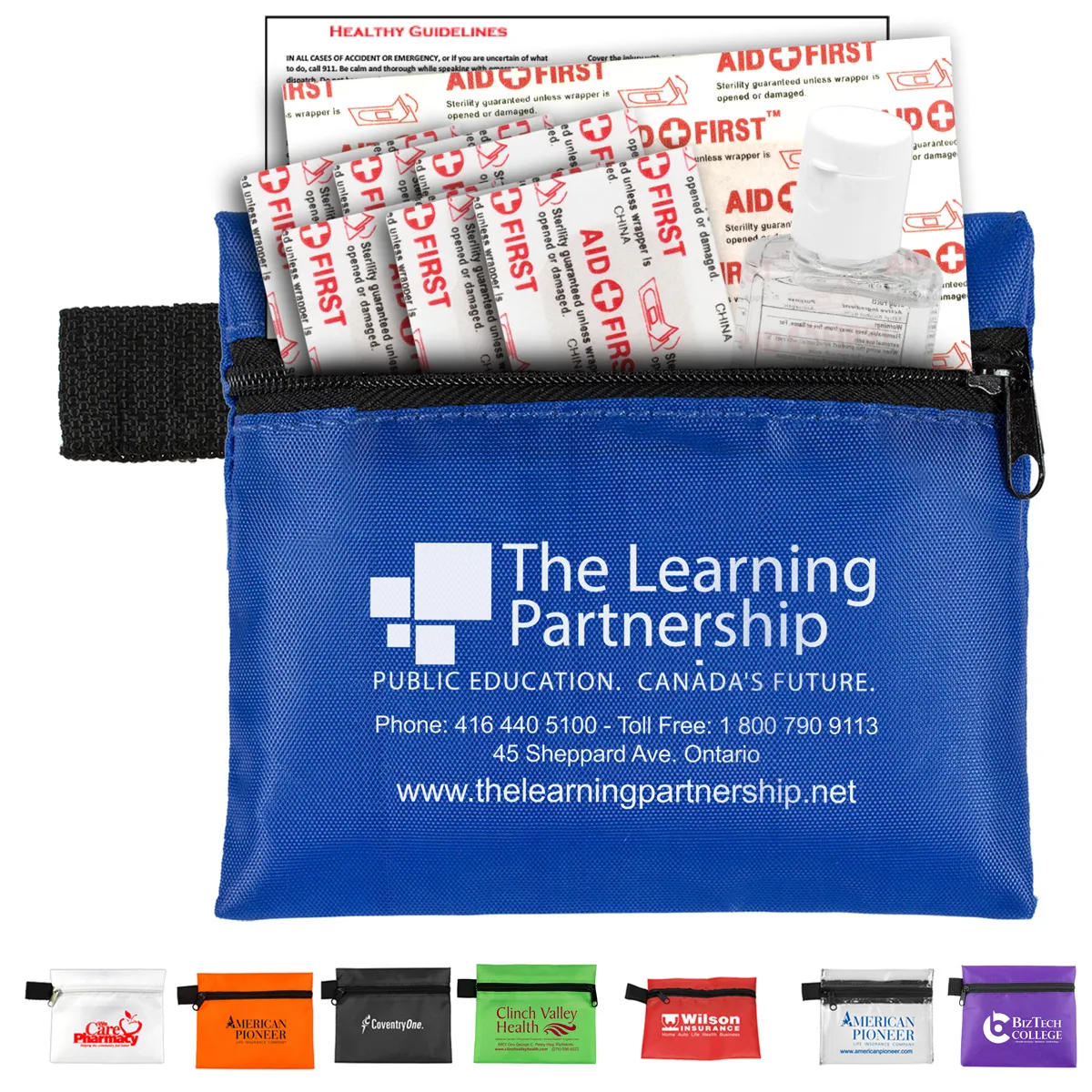 First Aid Kit Hand Sanitizer 9-Piece Bandages - 5 x 4 in