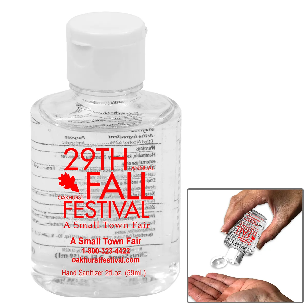 "SANPAL L" 2.0 oz Hand Sanitizer Antibacterial Gel in Flip Top Squeeze Bottle (Spot Color Print) - product view 1