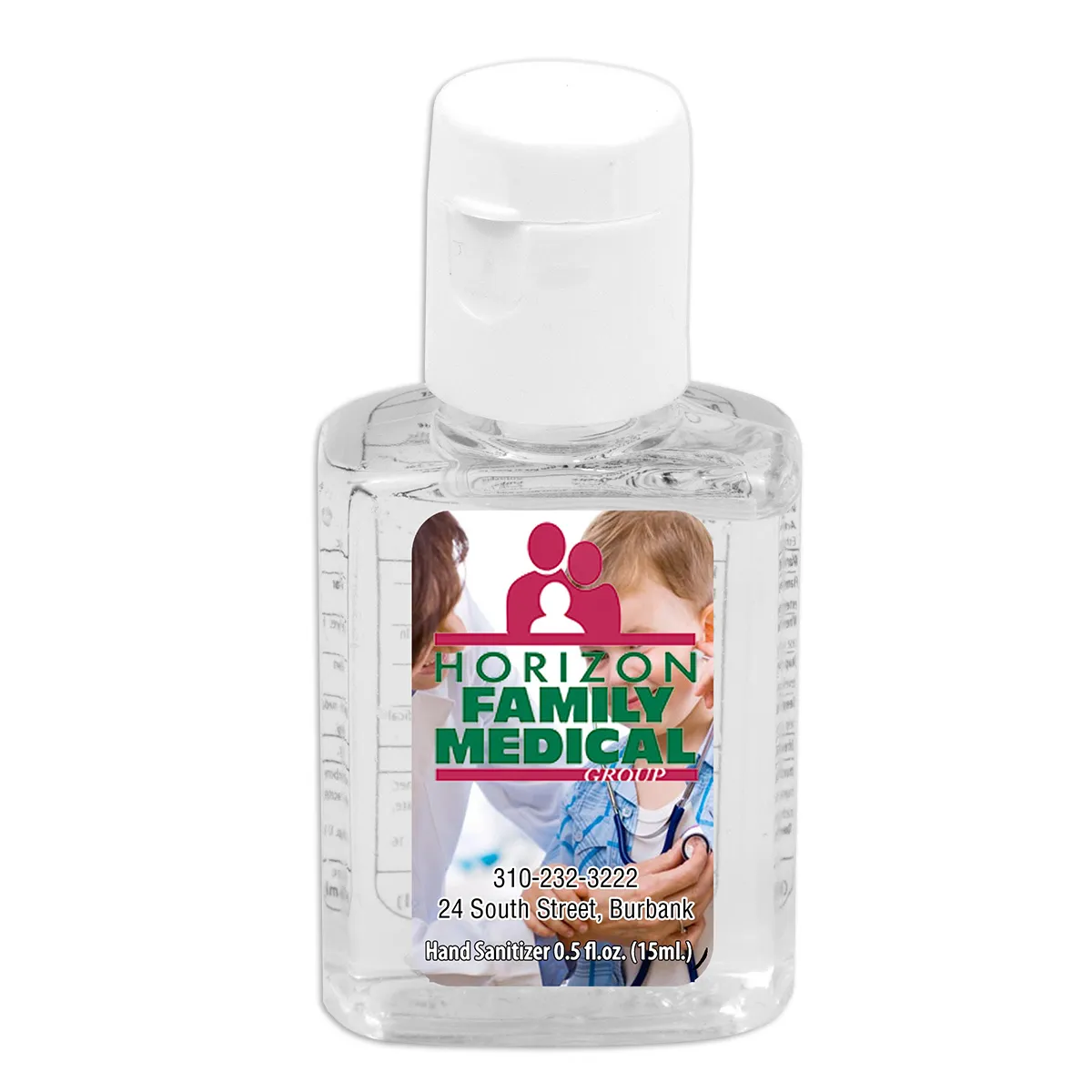 "SANPAL S" 0.5 oz Compact Hand Sanitizer Antibacterial Gel in Flip-Top Squeeze Bottle - promotional product with custom logo