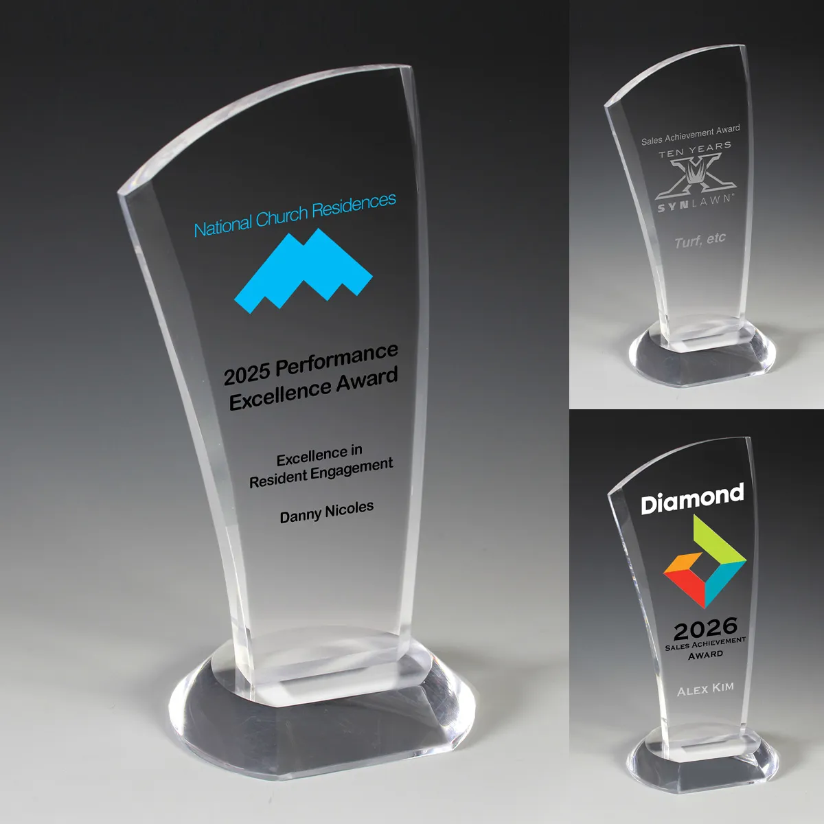 Progressive Acrylic Award Clear with Base - 4 x 8 in