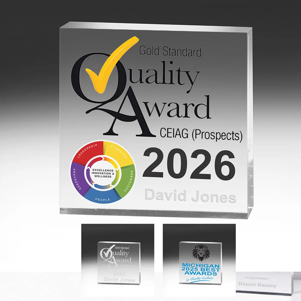 Square Acrylic Paperweight Full Color Imprint - 4 x 4 x 0.5 in