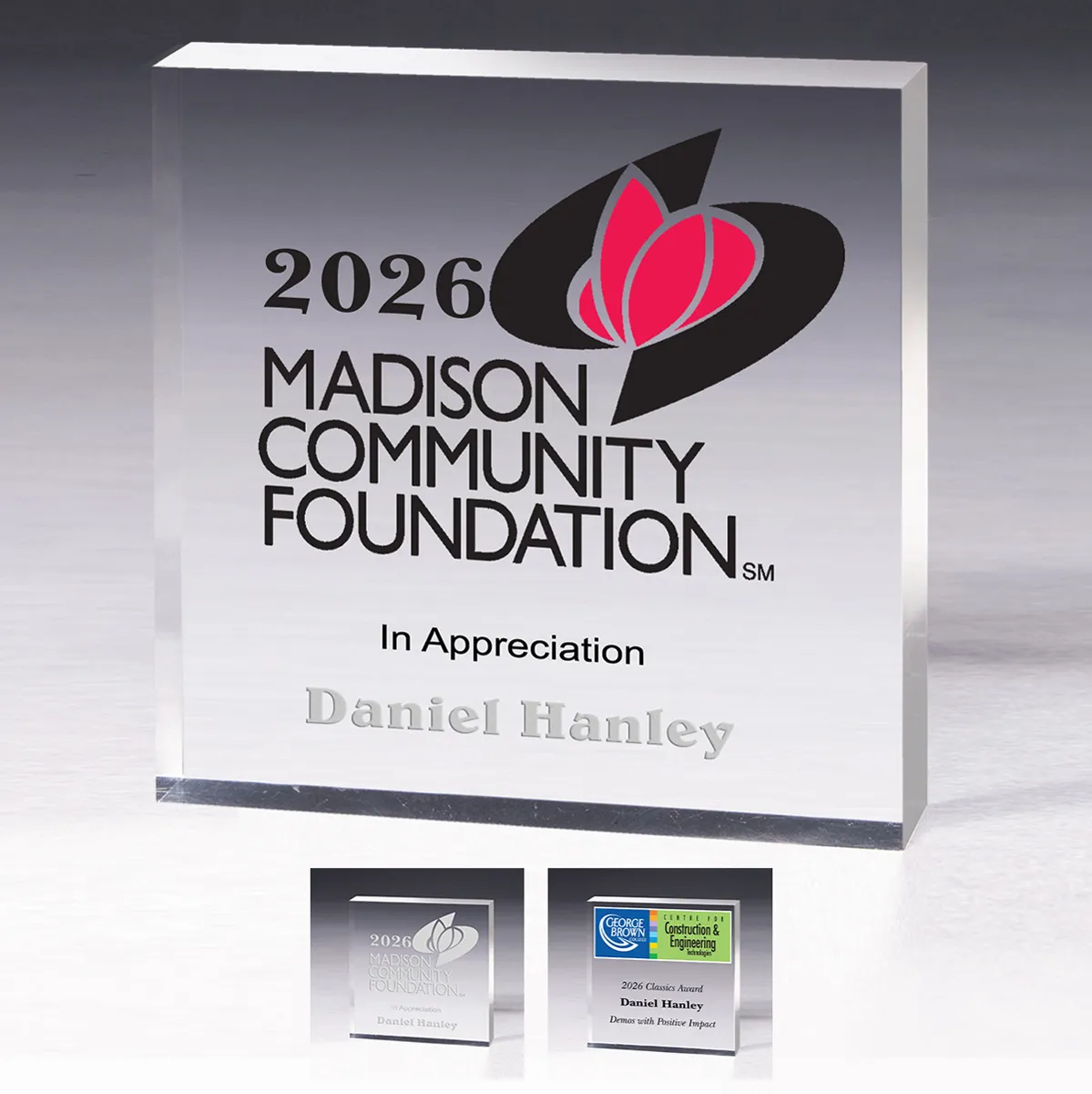 Square Acrylic Paperweight Thick Full Color - 4 x 4 x 0.75 in