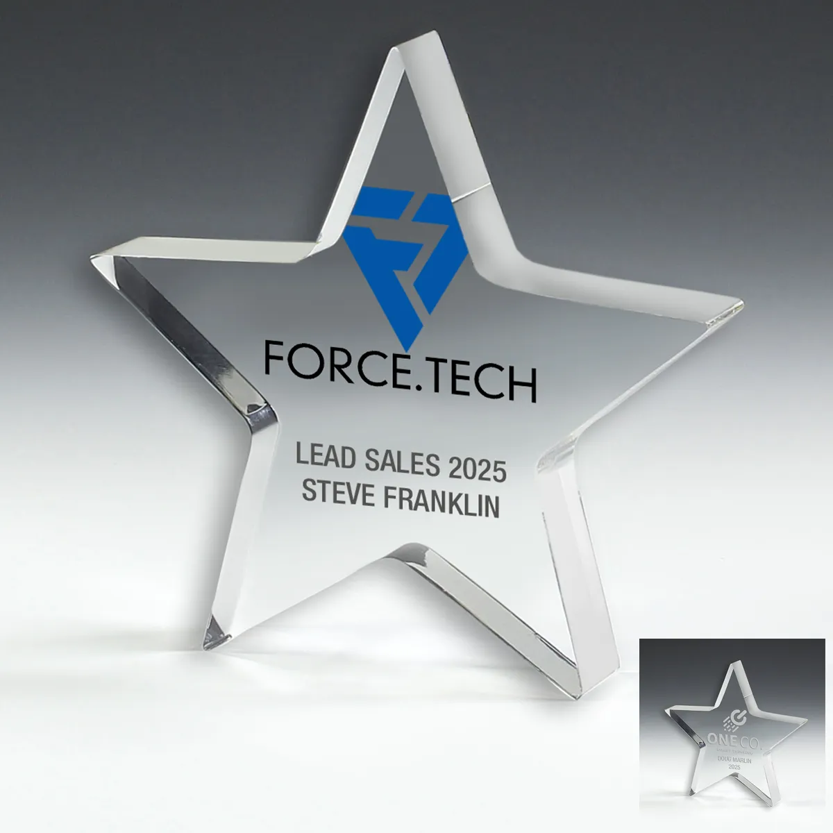 Star Acrylic Paperweight Half Inch Thick - 5 x 5 x 0.5 in