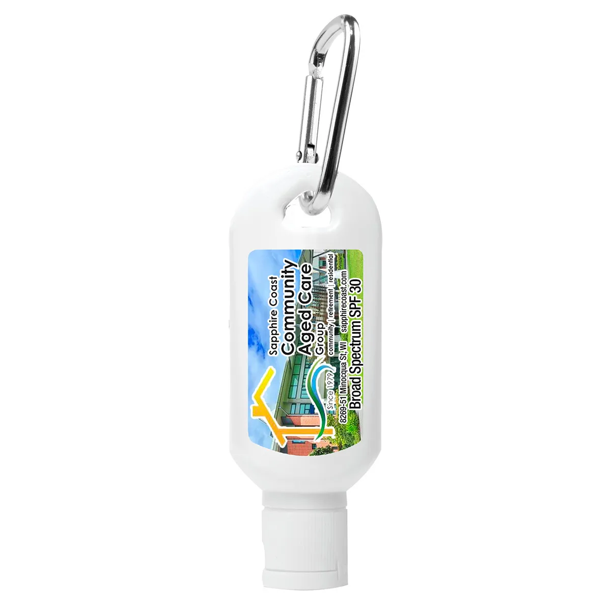 Sunscreen Lotion SPF30 with Carabiner Large - 2 oz