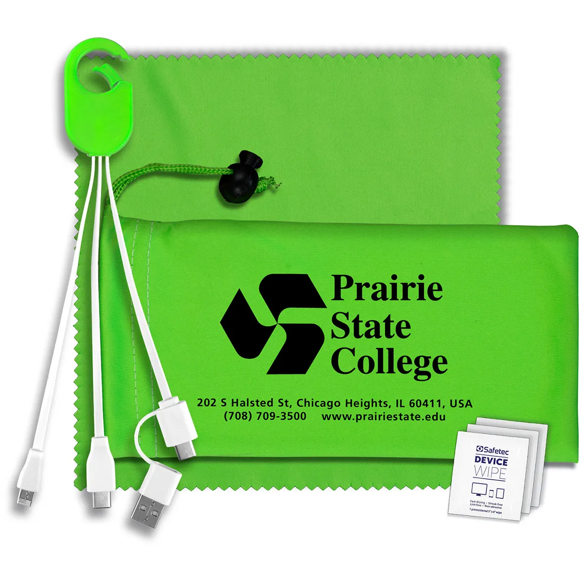 Mobile Tech Charging Kit in Microfiber Cinch Pack - product view 3