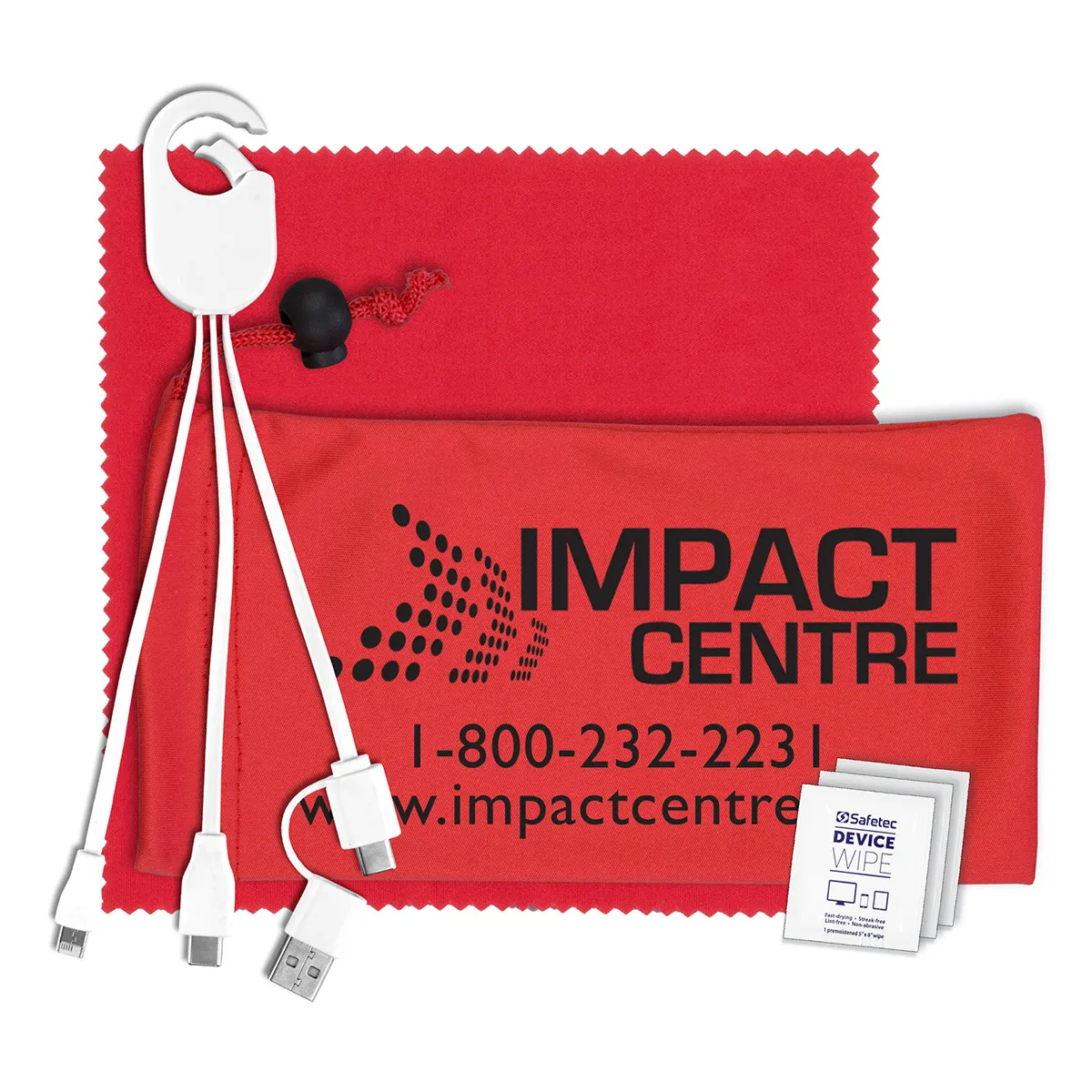 Mobile Tech Charging Kit in Microfiber Cinch Pack - product view 5