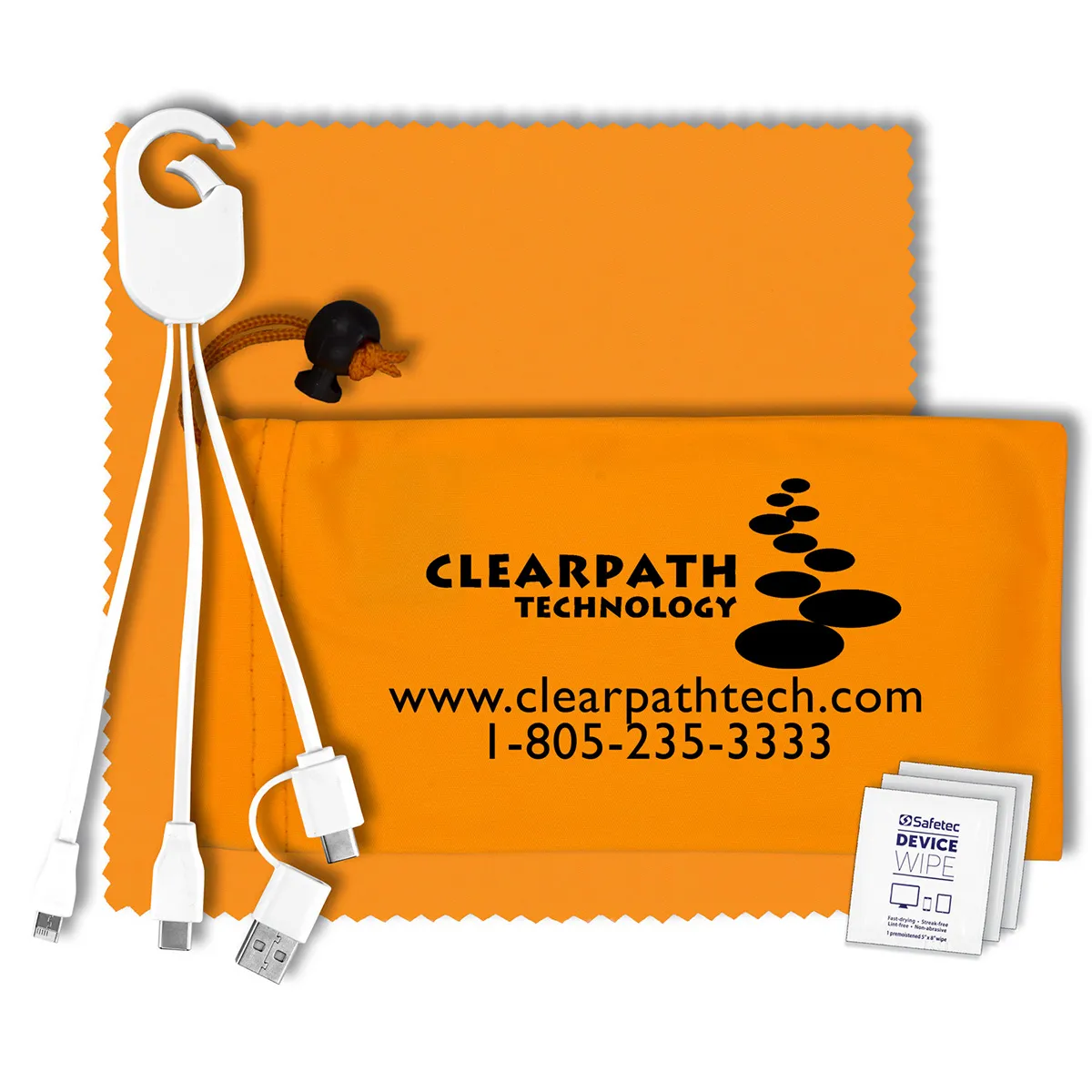 Mobile Tech Charging Kit in Microfiber Cinch Pack - product view 6